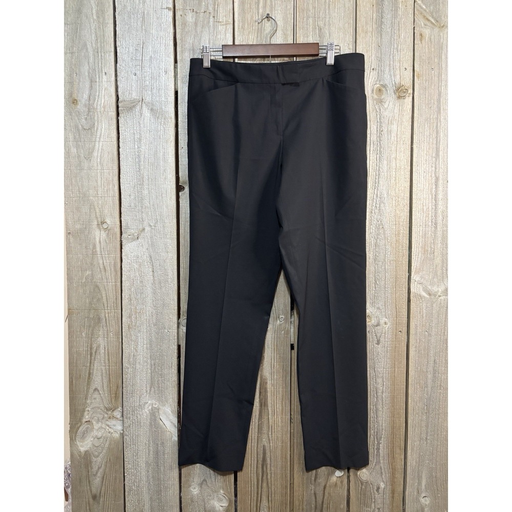Lafayette 148 New‎ York Irving Wool Stretch Designer Dress Pants Black Women's 8